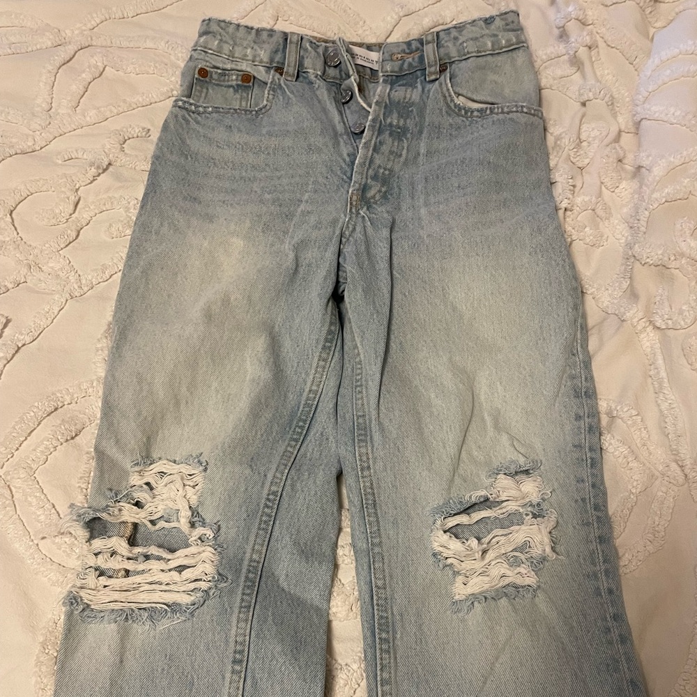 Zara blue ripped jeans